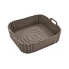 Wkład silikonowy do airfryer forma do frytkownicy beztłuszczowej 19x19x5,5 cm S38 czarny i szarobrązowy